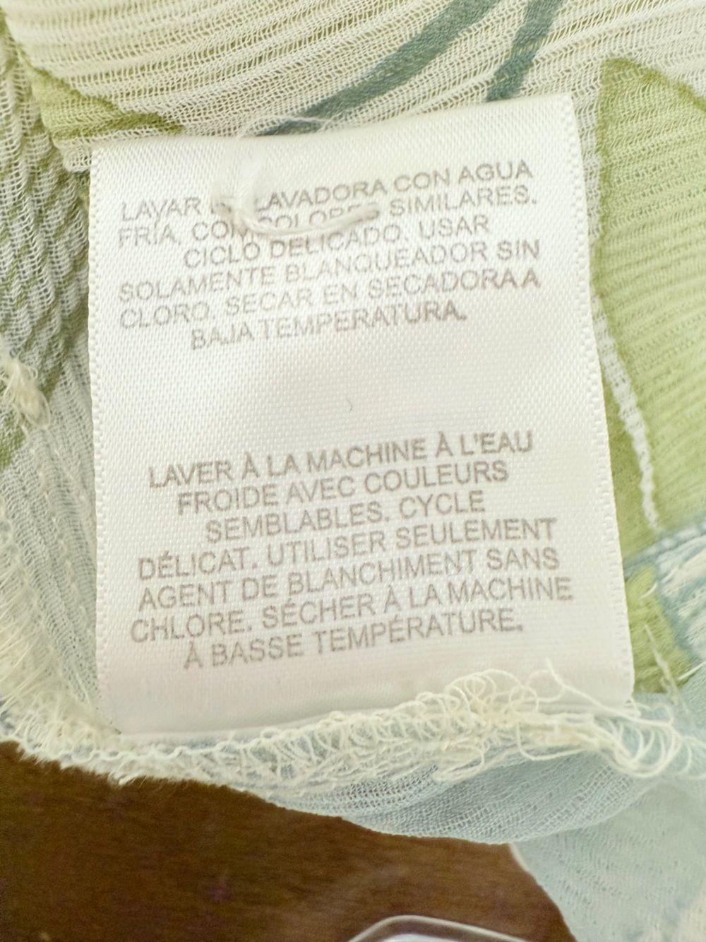 #17)  Alfred Dunner Leaf-Print Button-Down Shirt in Green and Blue - Picture 7 of 7